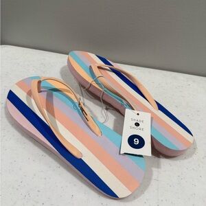 Shade & Shore Women's Colorful Striped Sandals